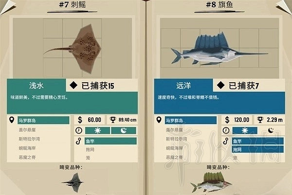 《漁帆暗湧》羅馬群島魚類圖鑒  有哪些圖鑒？