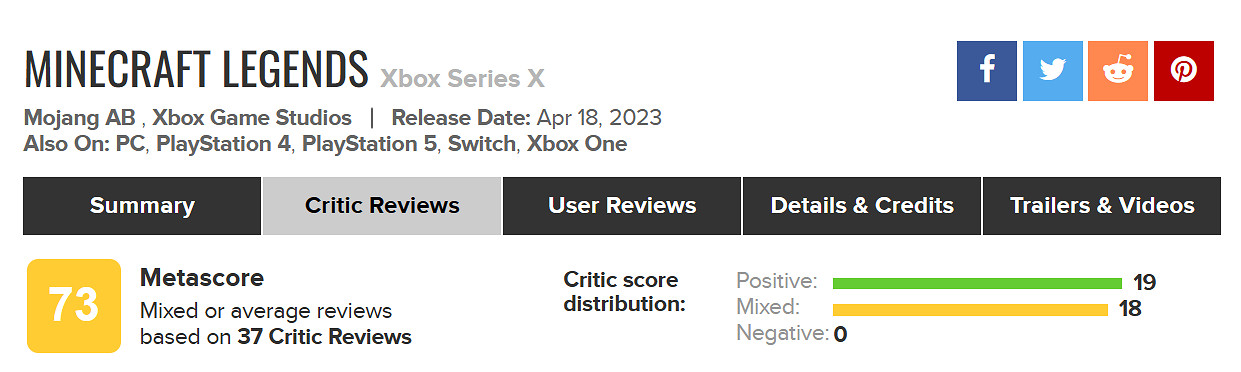 《當個創世神麥塊：傳奇》M站媒體73分 有創意但缺乏深度！