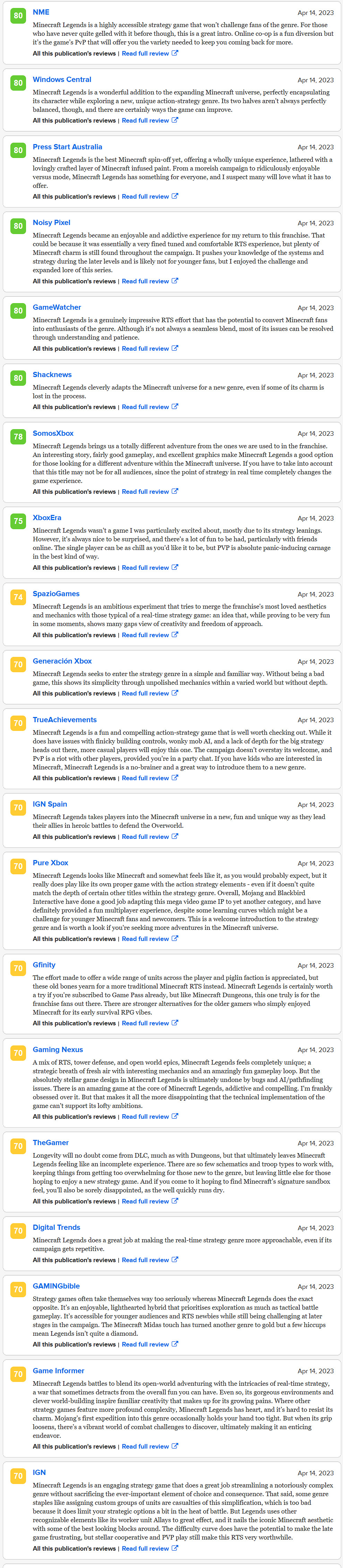 《當個創世神麥塊：傳奇》M站媒體73分 有創意但缺乏深度！