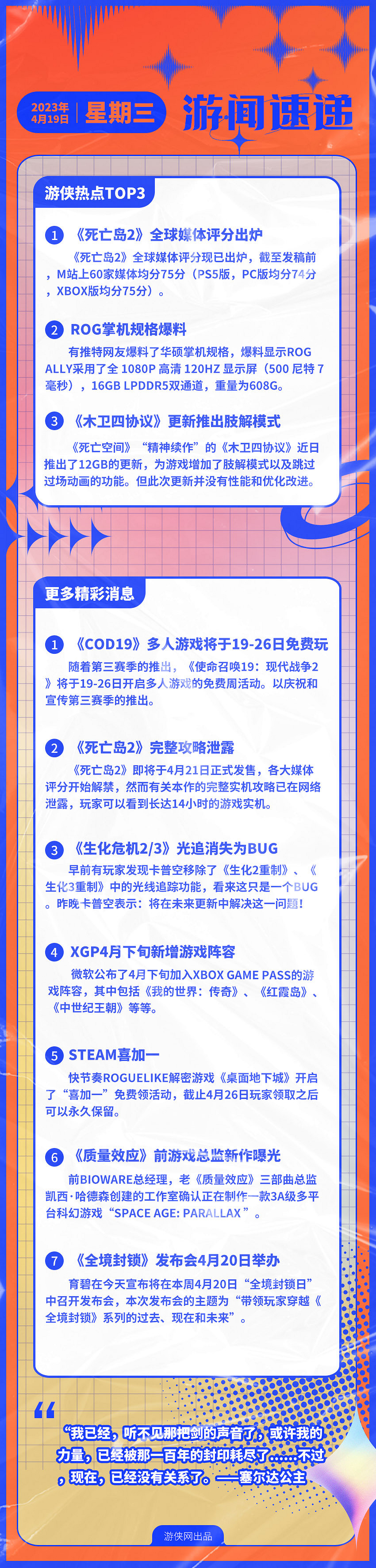 早報：《死亡島2》完整實機泄露 ROG掌機規格爆料