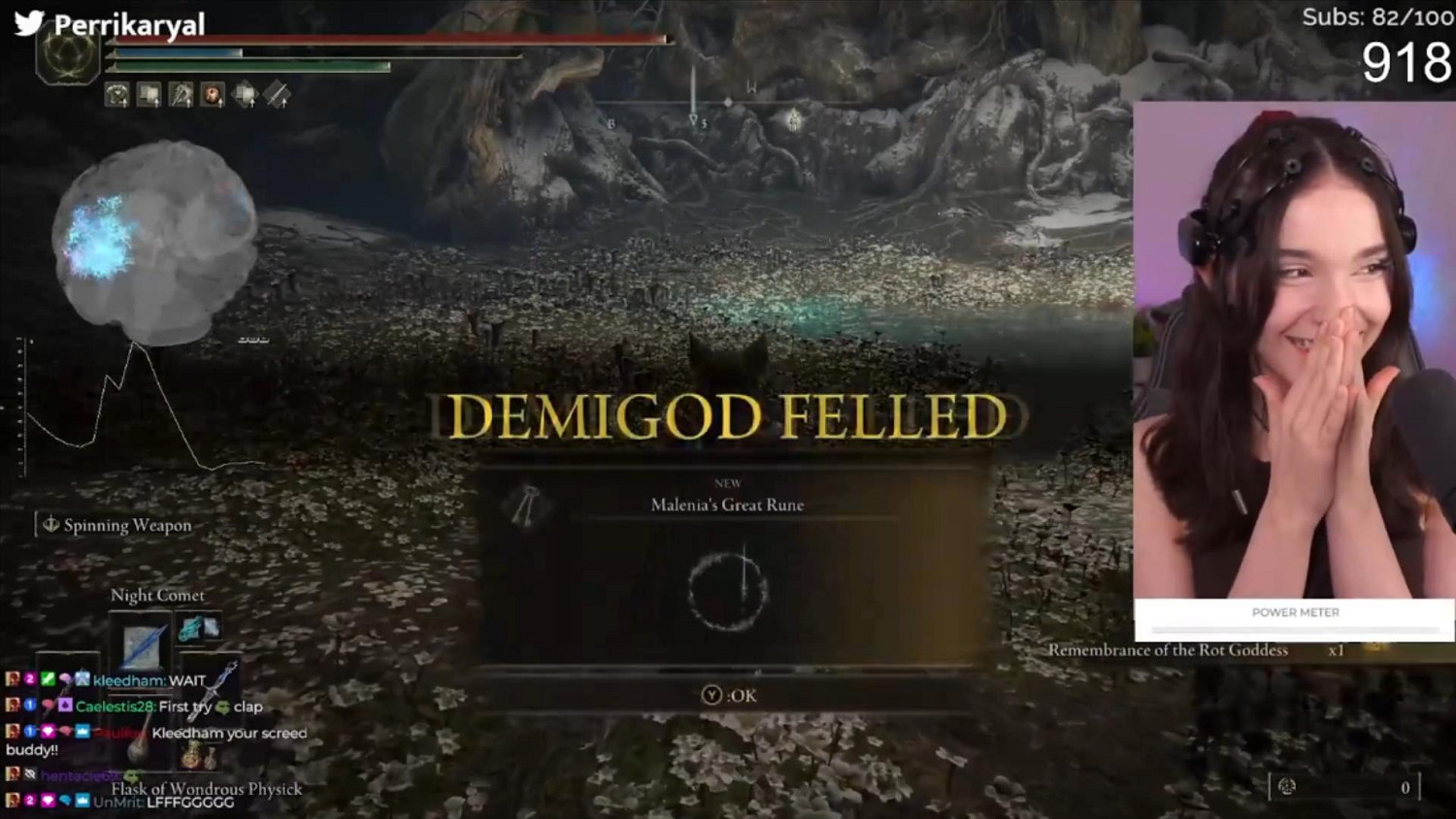 國外美女主播用腦電波玩《艾爾登法環》成功擊敗女武神！