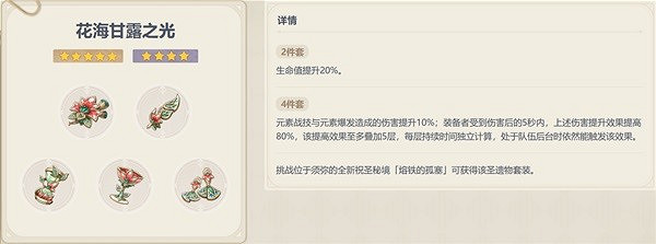 《原神》花海甘露之光套裝分析 花海套適合誰？