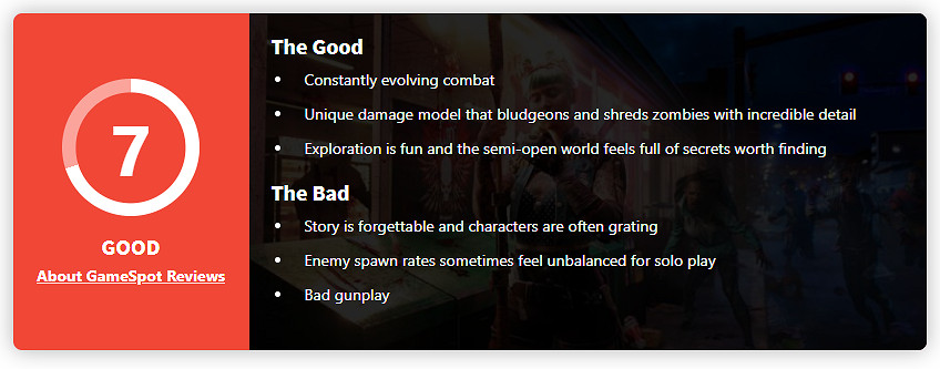 《死亡島2》全球媒體評分出爐：中規中矩的平庸之作