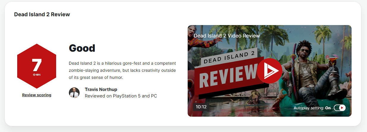 《死亡島2》全球媒體評分出爐：中規中矩的平庸之作