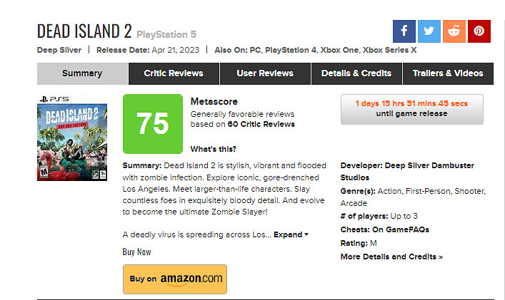 《死亡島2》全球媒體評分出爐：中規中矩的平庸之作