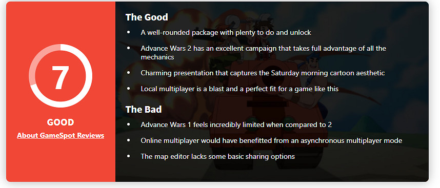 《高級戰爭1+2》媒體評分解禁：均分83 優秀的重製作品