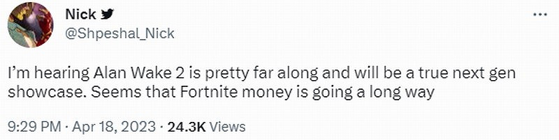 《心靈殺手2》將是真正的次世代遊戲 畫面漂亮 《心靈殺手2》將是真正的次世代遊戲 畫面漂亮