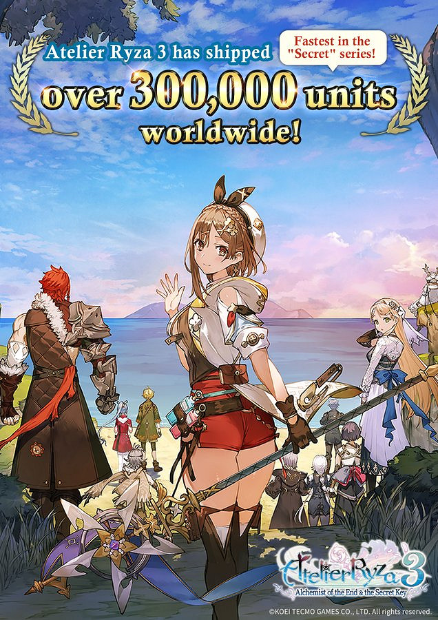 光榮特庫摩宣布《萊莎的鍊金工房3》全球銷量破30萬份