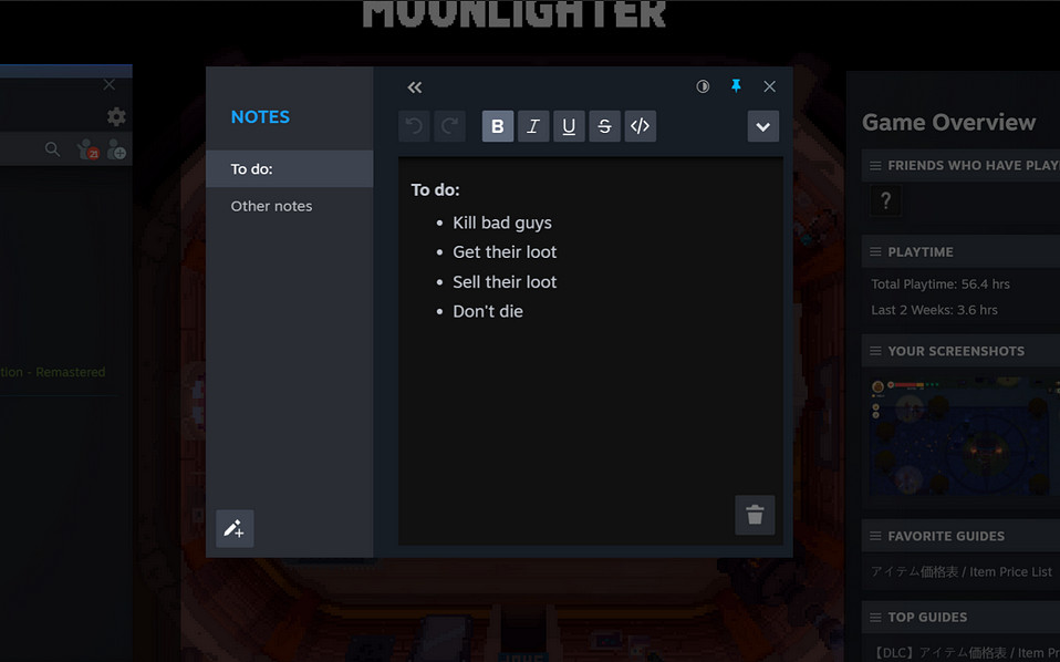Steam推出新功能：允許在遊戲中置頂固定頁面窗口