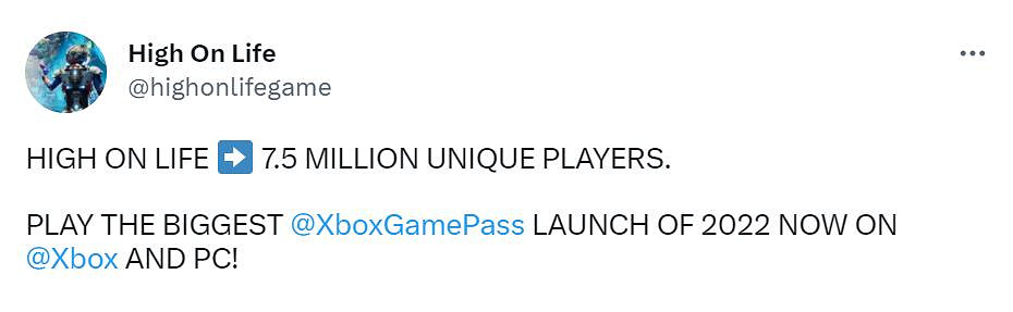 《High on Life》玩家數突破750萬!2022最火 Xbox Game Pass (XGP) 遊戲 《High on Life》玩家數突破750萬!2022最火 Xbox Game Pass (XGP) 遊戲