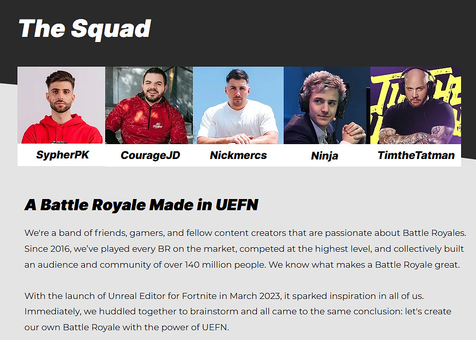 擁有1.4億粉絲的五位主播宣布聯手製作一款大逃殺遊戲