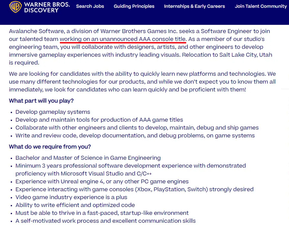 《霍格華茲的傳承》開發商已開始製作一款未公布3A遊戲 《霍格華茲的傳承》開發商已開始製作一款未公布3A遊戲