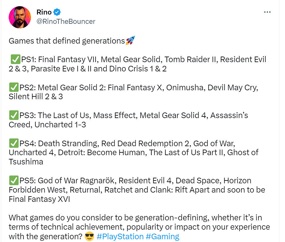 歷代PlayStation主機代表性遊戲整理 歷代PlayStation主機代表性遊戲整理