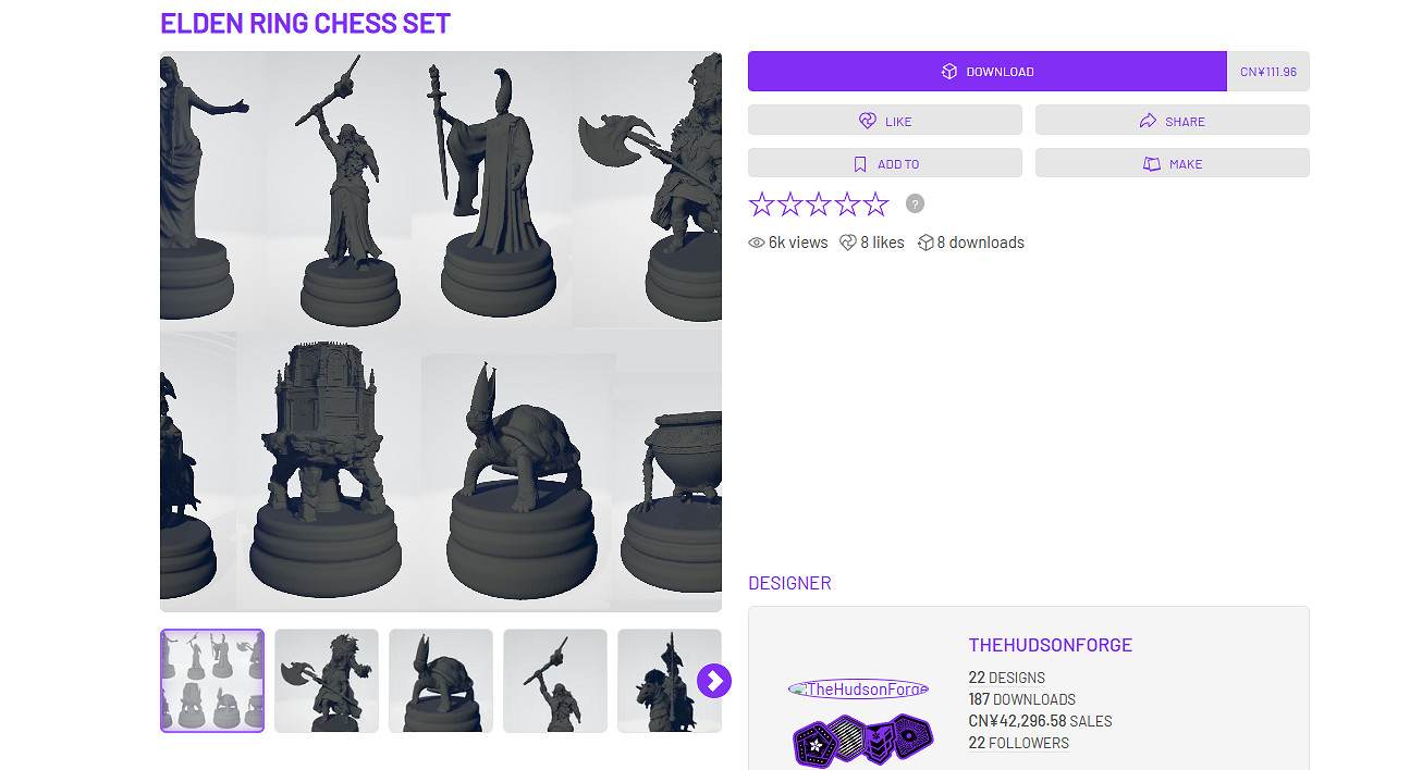 太酷了！玩家用樹脂3D打印《艾爾登法環》版國際象棋