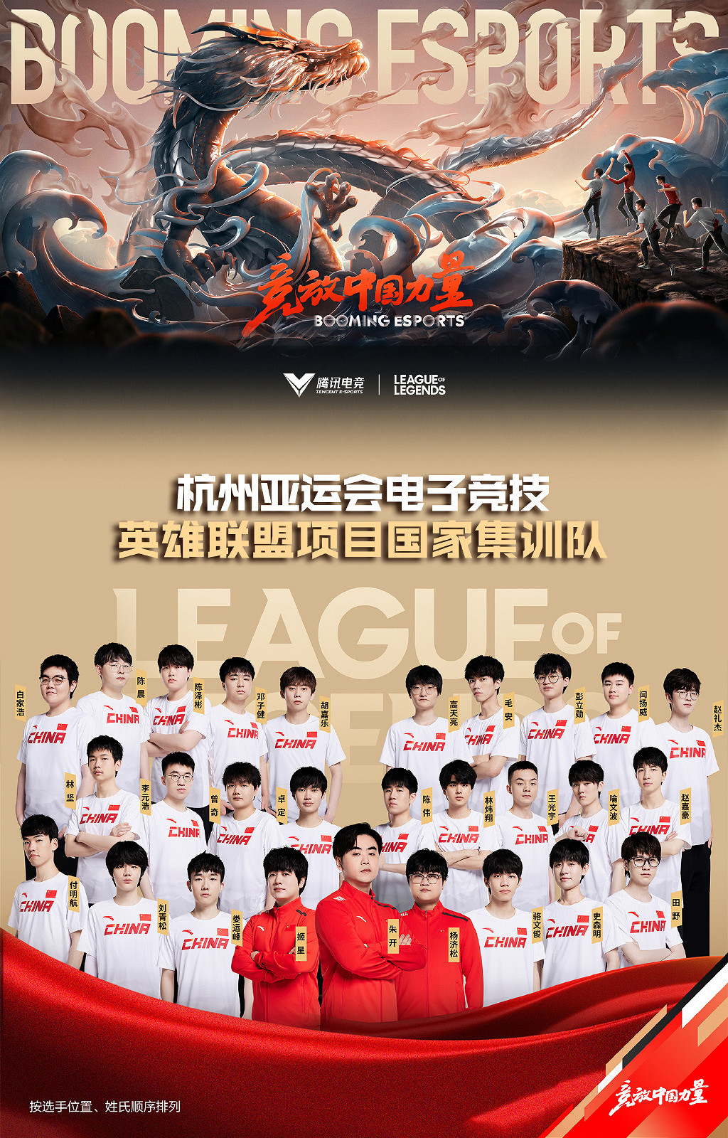 騰競公布《LOL》《和平精英》亞運會國家集訓隊名單