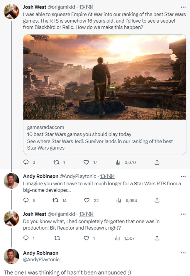 傳聞：未公布的《星際大戰》RTS遊戲正在開發中