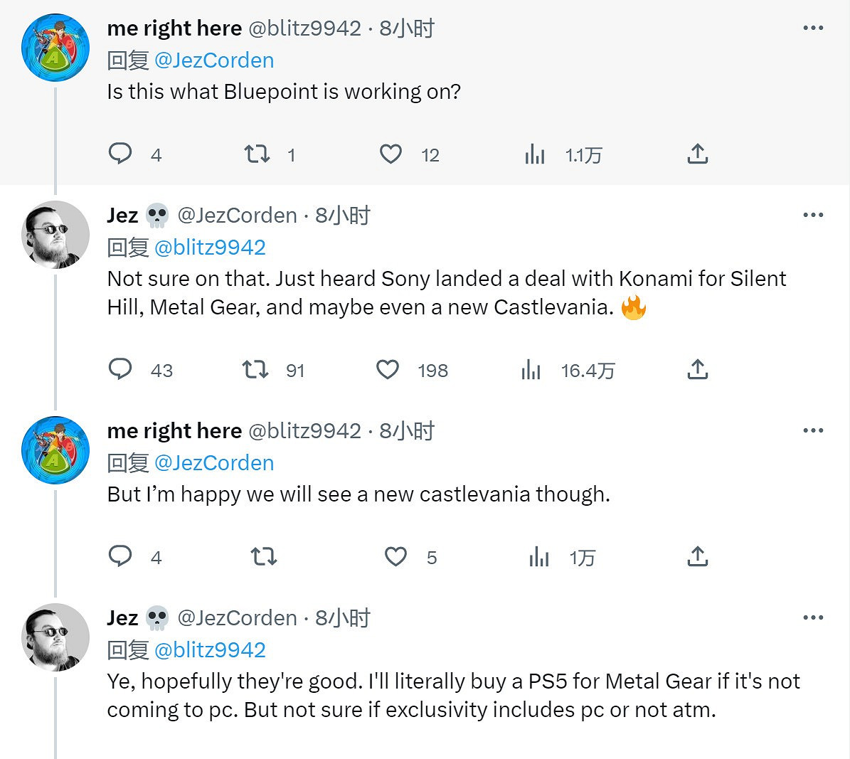 傳《潛龍諜影3》《沉默之丘》《惡魔城》為PlayStation獨佔