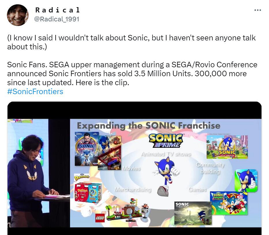 《索尼克未知邊境》銷量達350萬:系列最暢銷3D作品! 《索尼克未知邊境》銷量達350萬:系列最暢銷3D作品!