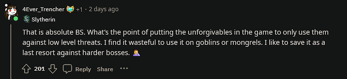 《霍格華茲的傳承》Boss戰禁用不可饒恕咒改動引不滿! 《霍格華茲的傳承》Boss戰禁用不可饒恕咒改動引不滿!