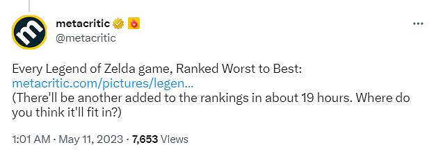喜迎《王國之淚》！M站公布《塞爾達》遊戲評分排行榜