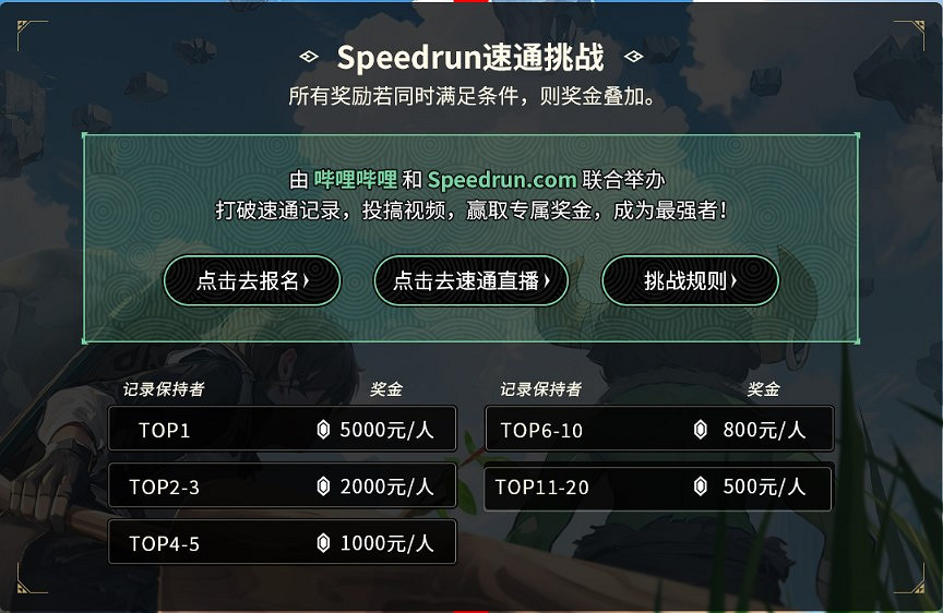B站X Speedrun速通挑戰、遊戲內容衍生創作等開展合作