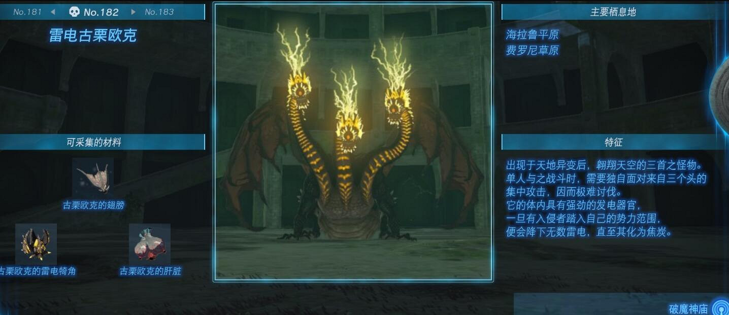 《塞爾達傳說王國之淚》怪物圖鑒大全 怪物掉落材料及位置匯總