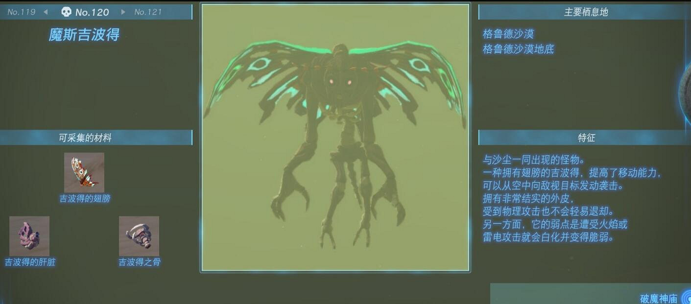 《塞爾達傳說王國之淚》怪物圖鑒大全 怪物掉落材料及位置匯總