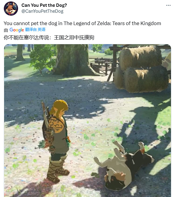 因《王國之淚》中還是不能擼狗 玩家要給0分差評！