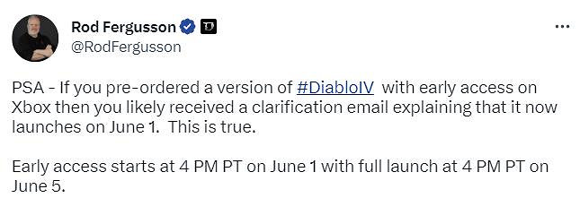 《暗黑破壞神4》搶先體驗6月2日7點開啟 6月6日正式解鎖