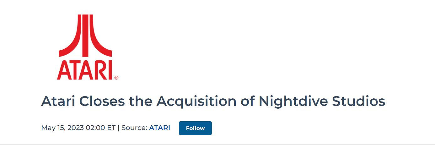 950萬美元！雅達利現已正式收購《網路奇兵》開發商