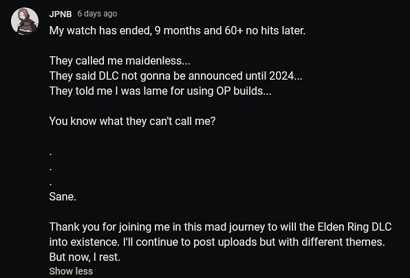 DLC公布前每周打卡 《艾爾登法環》女武神殺手“退休” DLC公布前每周打卡 《艾爾登法環》女武神殺手“退休”