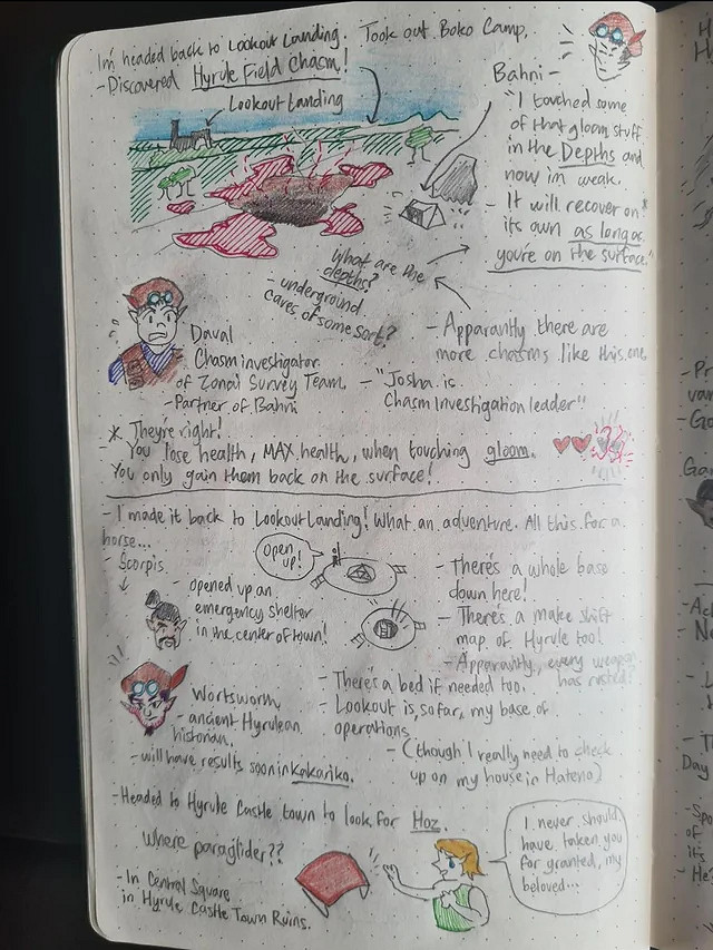 好棒！玩家紀錄《王國之淚》所見所聞 手繪遊玩日記！