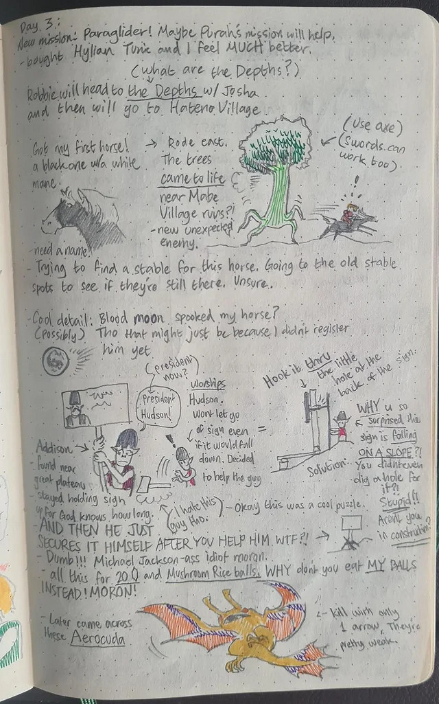 好棒！玩家紀錄《王國之淚》所見所聞 手繪遊玩日記！