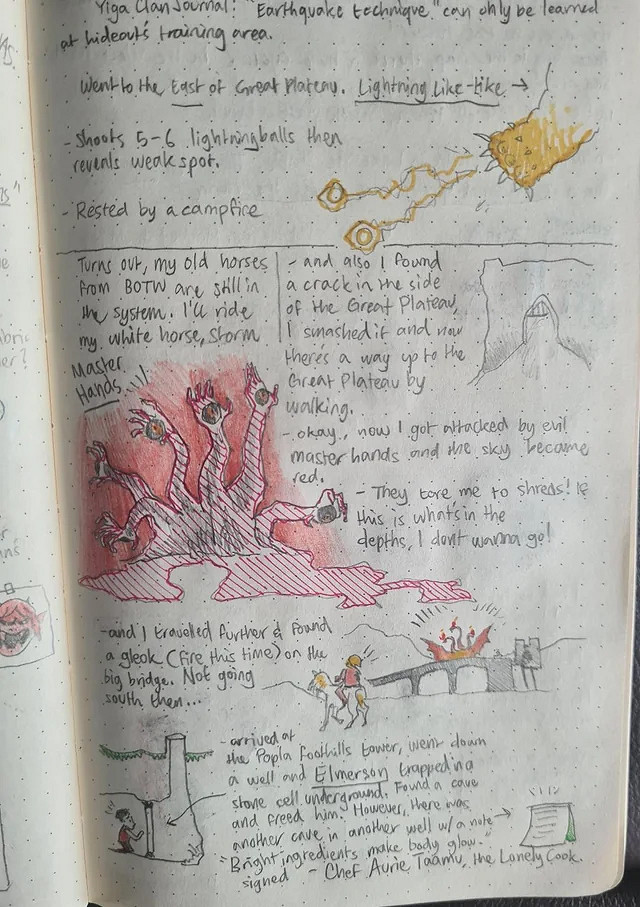 好棒！玩家紀錄《王國之淚》所見所聞 手繪遊玩日記！