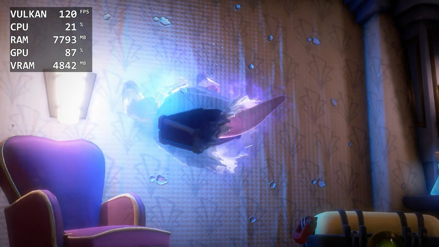 Switch模擬器Yuzu最新版本《路易鬼屋3》120幀展示！