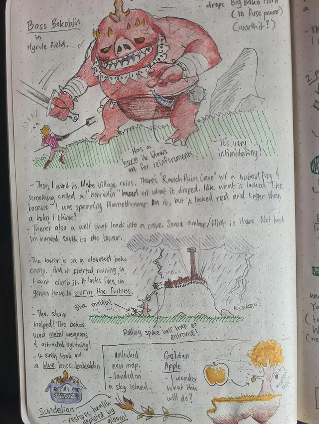 好棒！玩家紀錄《王國之淚》所見所聞 手繪遊玩日記！