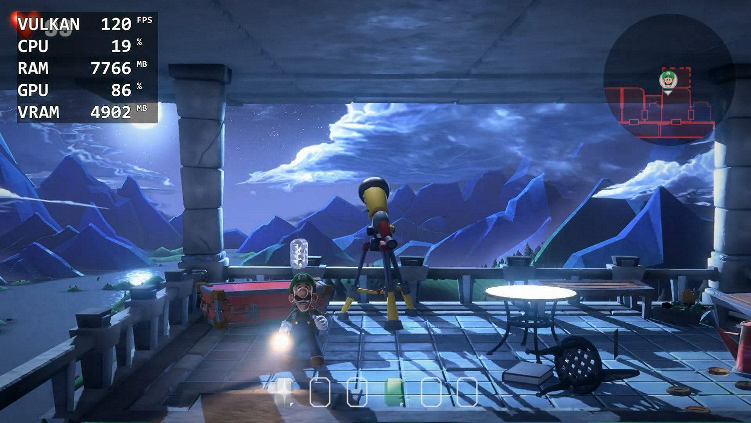 Switch模擬器Yuzu最新版本《路易鬼屋3》120幀展示！