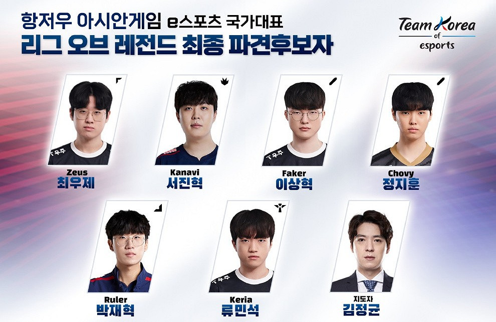 亞運會《英雄聯盟》韓國隊最終名單:JDG下野入圍! 亞運會《英雄聯盟》韓國隊最終名單:JDG下野入圍!