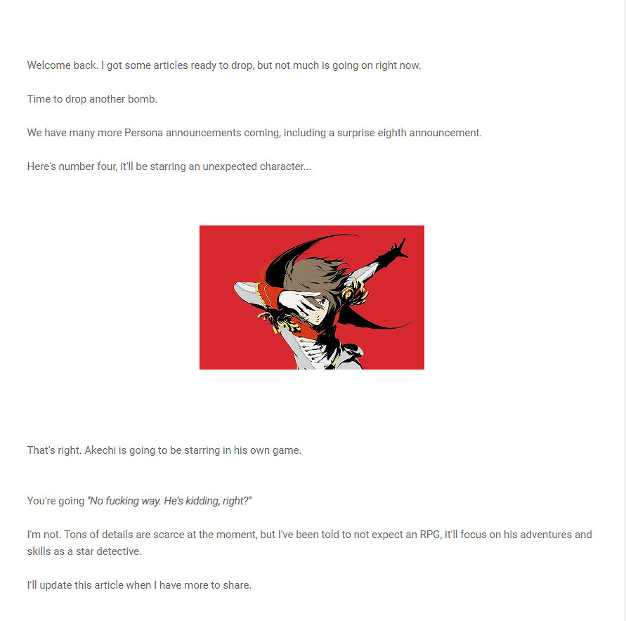 明智吾郎做主角的《女神異聞錄5》衍生作曝光？