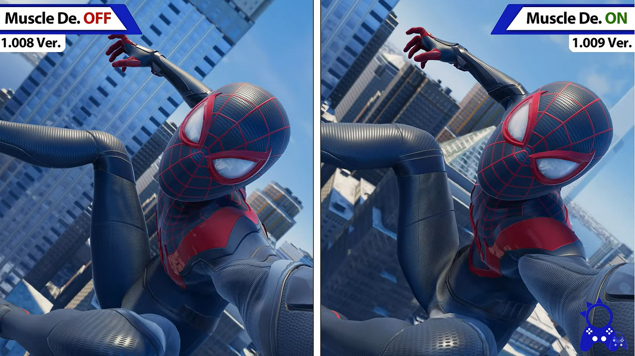 《漫威蜘蛛人2》與《漫威蜘蛛人重製版》畫面對比