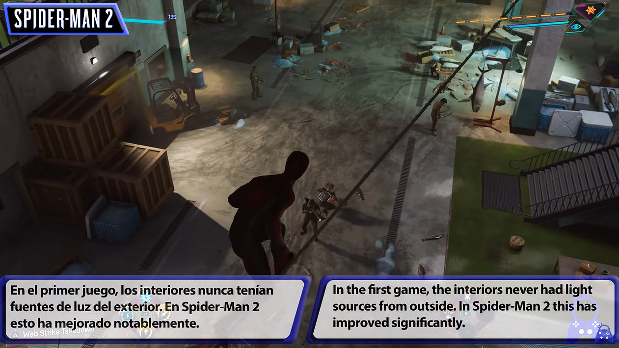 《漫威蜘蛛人2》與《漫威蜘蛛人重製版》畫面對比