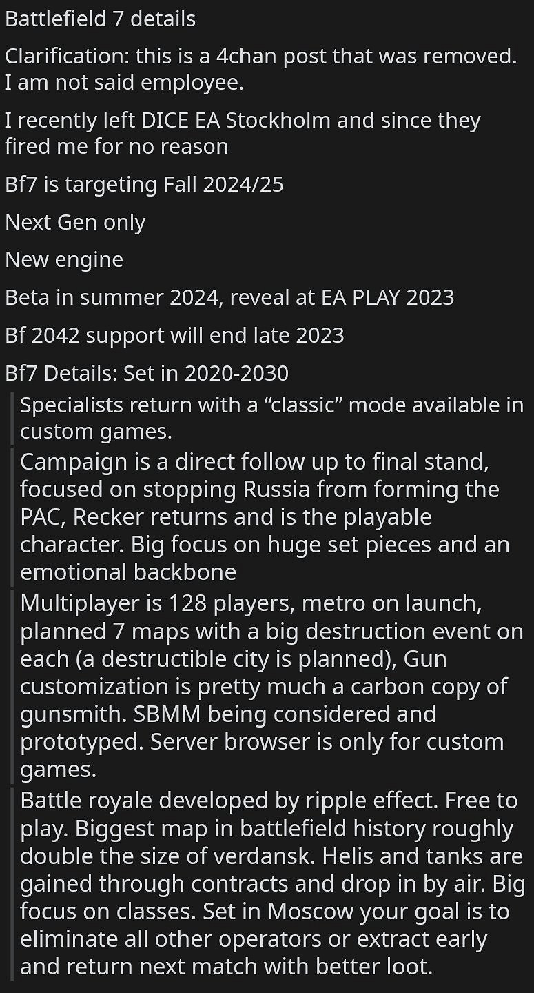 《戰地風雲7》爆料:4代男主回歸 新引擎開發 《戰地風雲7》爆料:4代男主回歸 新引擎開發