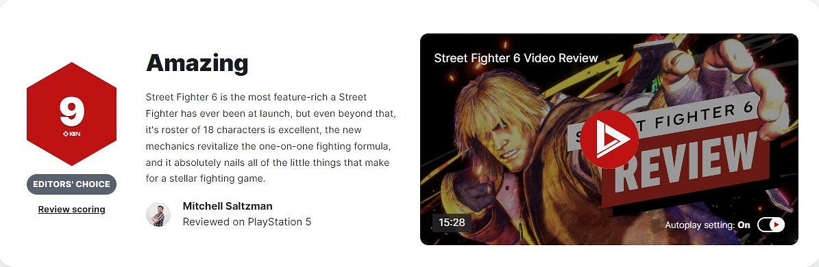 《快打旋風6》IGN評分多少？IGN評分與評價一覽