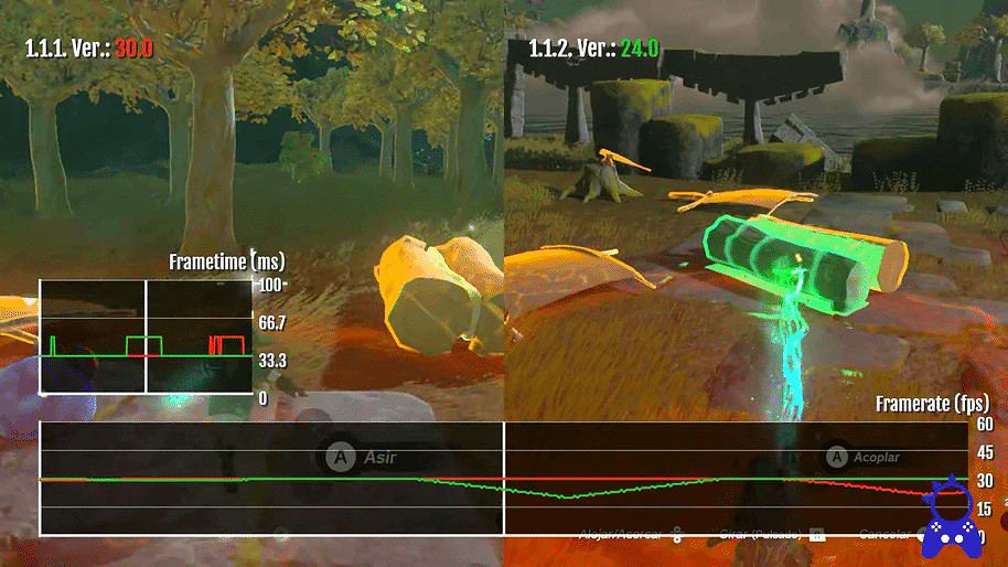 《王國之淚》新更新檔性能對比 性能幀數沒什麽變化! 《王國之淚》新更新檔性能對比 性能幀數沒什麽變化!