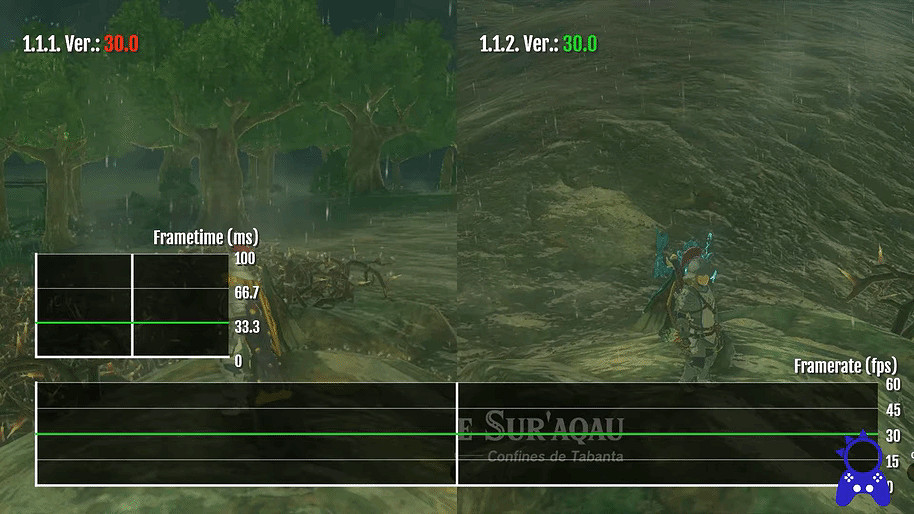 《王國之淚》新更新檔性能對比 性能幀數沒什麽變化! 《王國之淚》新更新檔性能對比 性能幀數沒什麽變化!