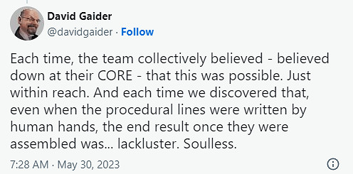 前《闇龍紀元》作家談AI生成對話：沒有深度和靈魂！