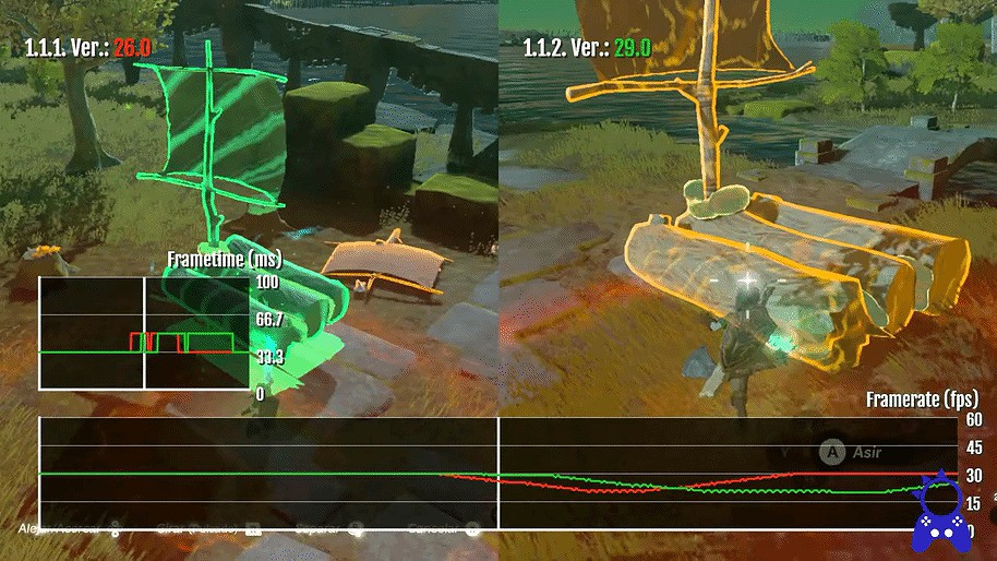 《王國之淚》新更新檔性能對比 性能幀數沒什麽變化! 《王國之淚》新更新檔性能對比 性能幀數沒什麽變化!