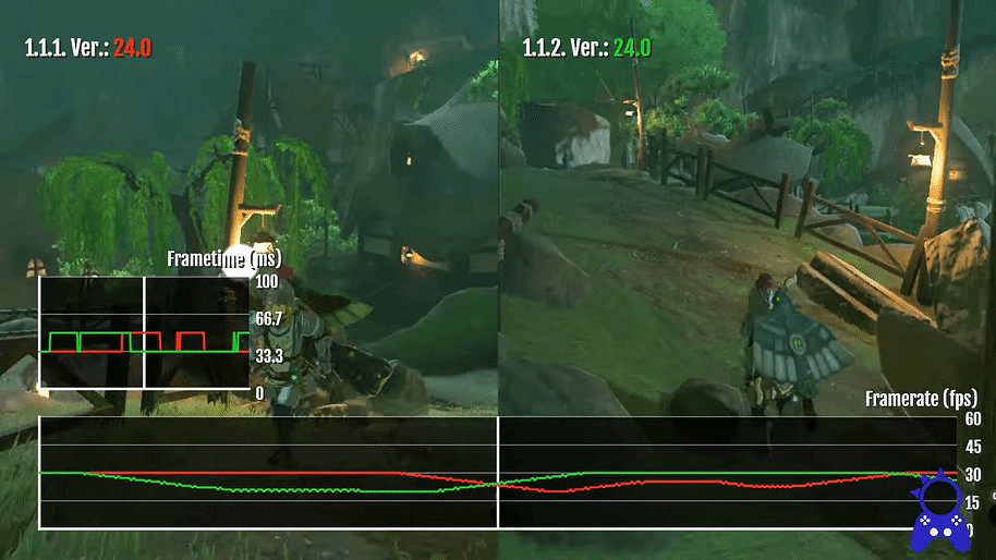 《王國之淚》新更新檔性能對比 性能幀數沒什麽變化! 《王國之淚》新更新檔性能對比 性能幀數沒什麽變化!