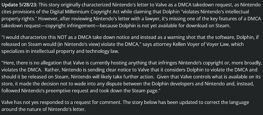 海豚模擬器下架並非任天堂主動要求 而是V社決定