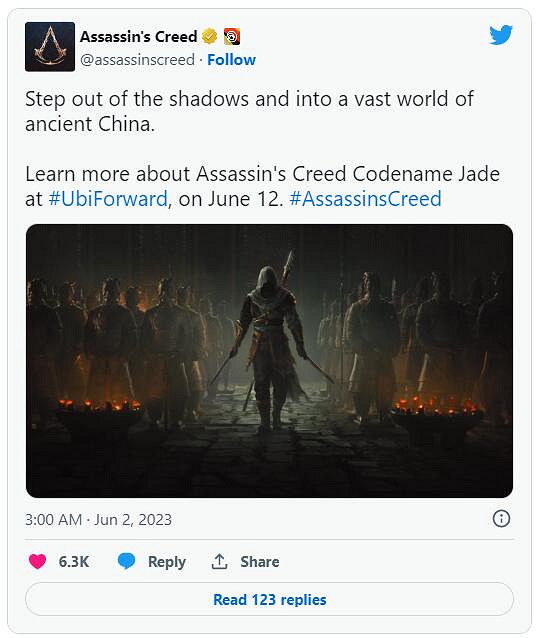 育碧官宣《刺客教條：代號JADE》將亮相育碧發布會